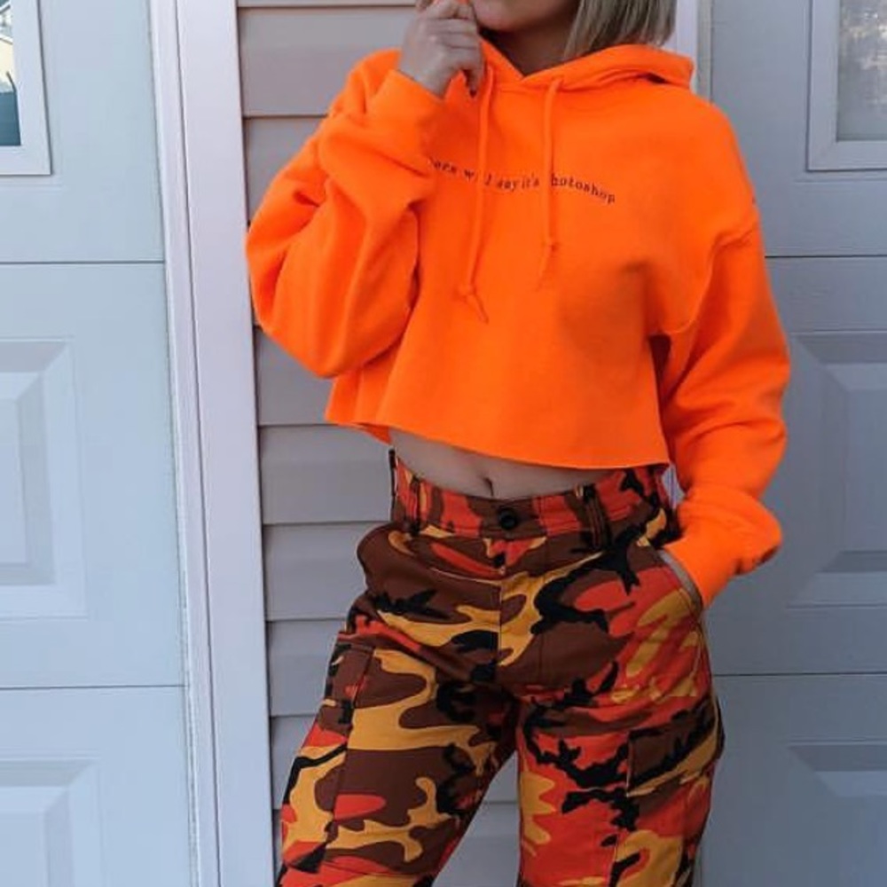 Orange cropped hoodie